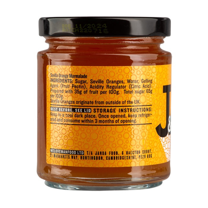 anda Seville Orange Marmalade, 227g. Ingredients panel