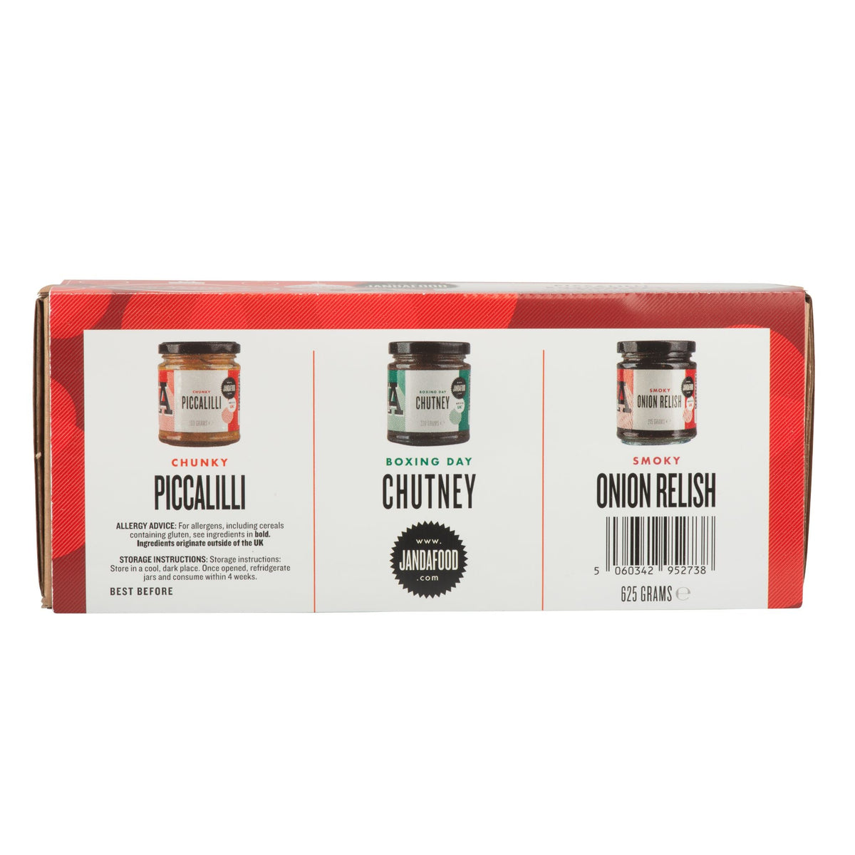 Christmas Chutney Selection - Janda Food. Back of pack.
