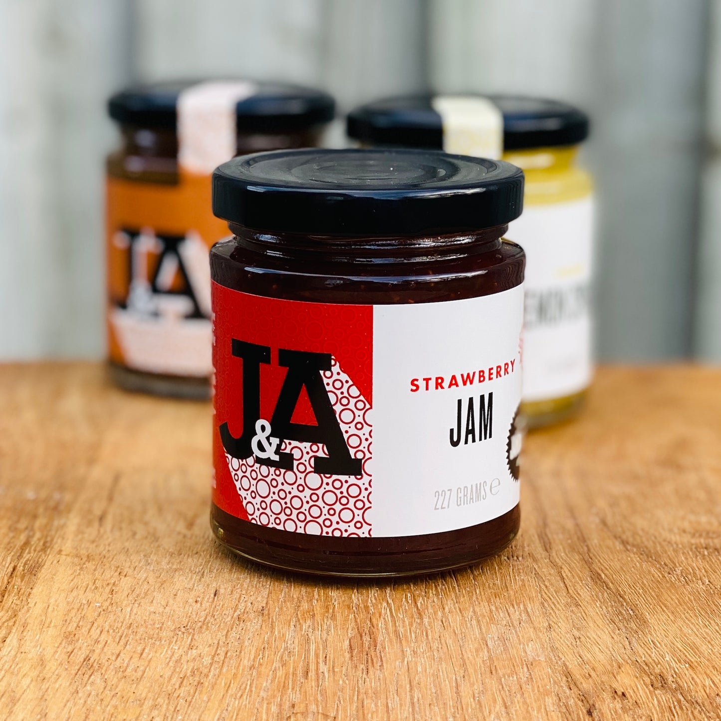 Janda Strawberry Jam, 227g. Lifestyle image