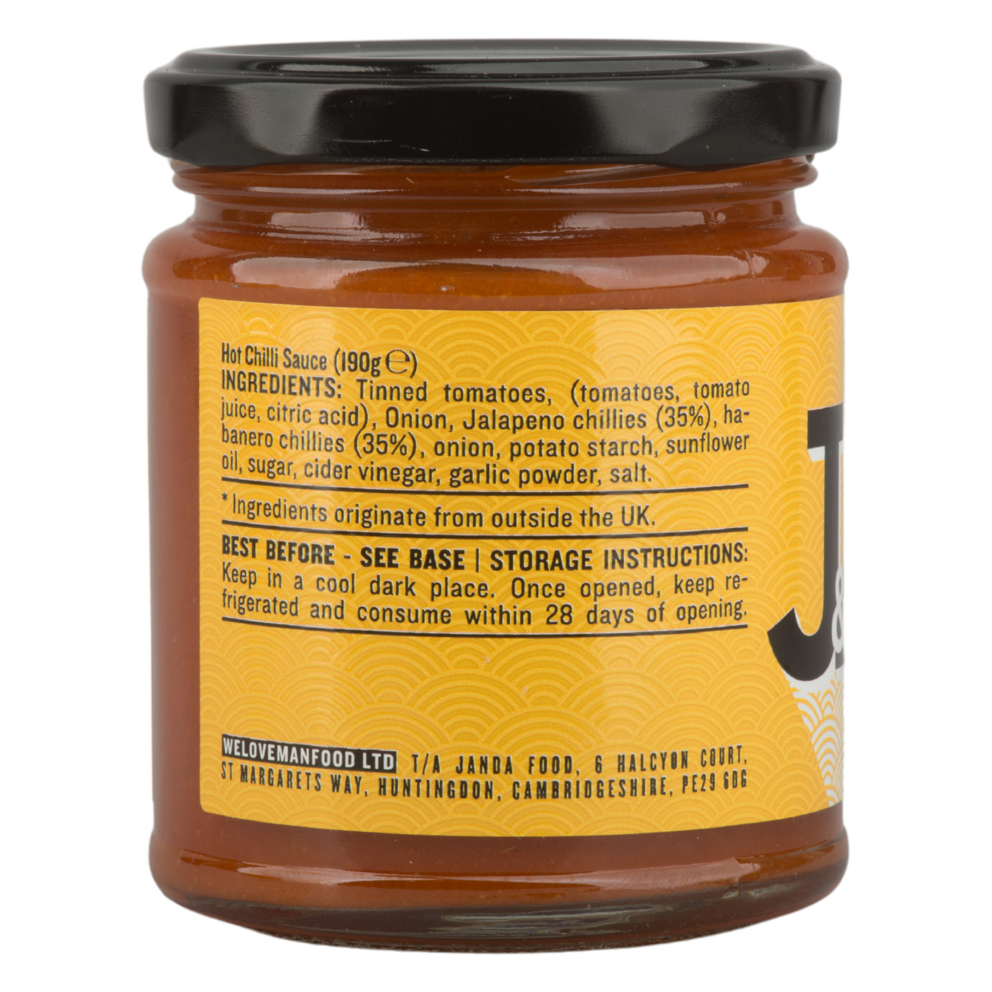 Hot Chilli Sauce 190g | Made with aged red jalapenos and habanero chillies