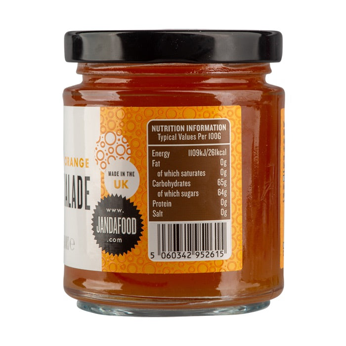 Janda Seville Orange Marmalade, 227g. Nutritional panel
