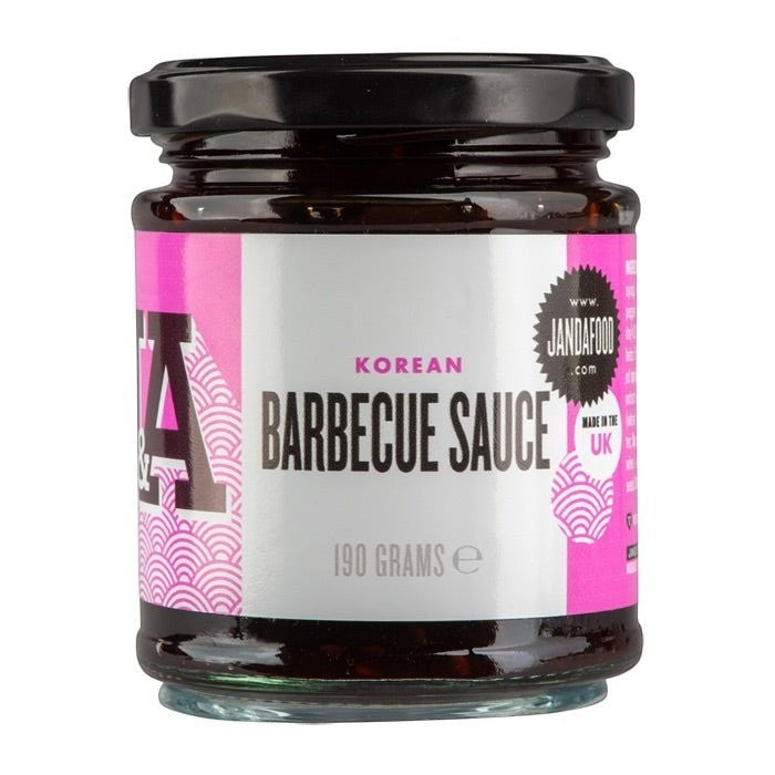 Janda Food Korean Barbecue Sauce in a 190g glass jar with a pink and white label featuring Gochujang chilli paste.