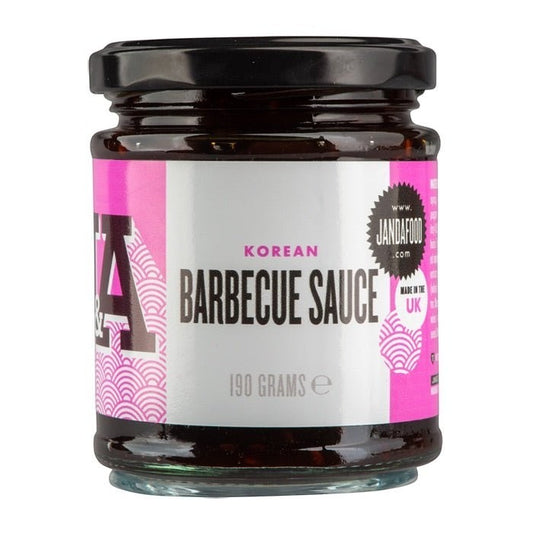 Janda Food Korean Barbecue Sauce in a 190g glass jar with a pink and white label featuring Gochujang chilli paste.