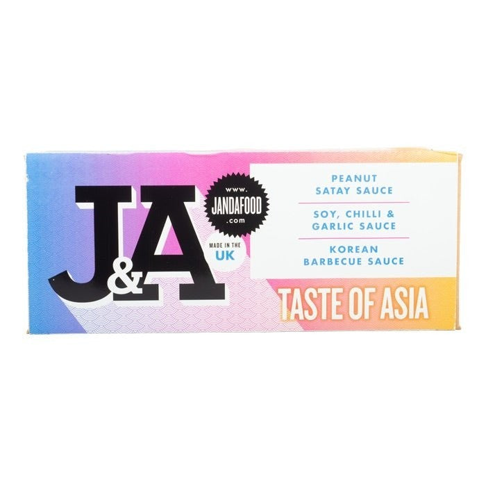 Janda Food Taste of Asia gift box featuring three Asian-inspired sauces in a vibrant, colourful gradient package.