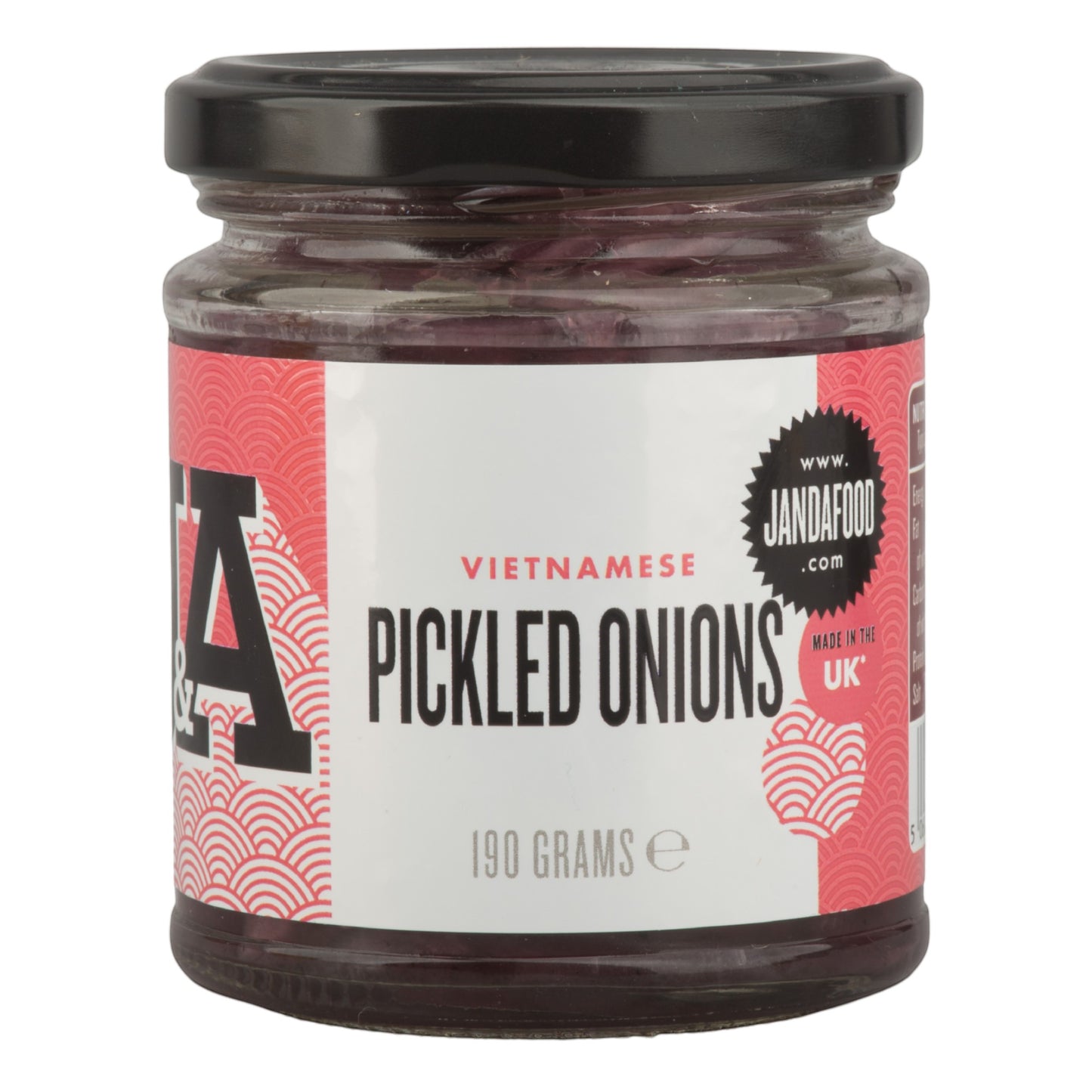 Janda Food Vietnamese pickled red onions in a 190g glass jar with a red and white patterned label.